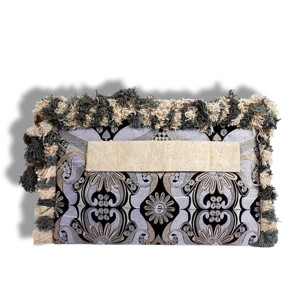 NWT* LUMILY Laptop Case /‎ Oversized PomPom Clutch- Handmade in Thailand